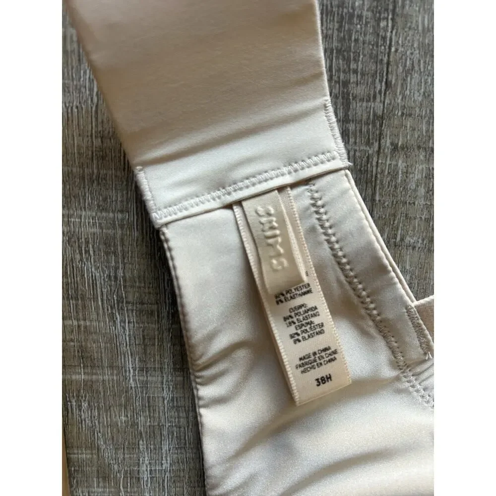 Skims Plunge Bra 38H Nude Beige Seamless Wireless T Shirt Bra EUC - Picture 5 of 8